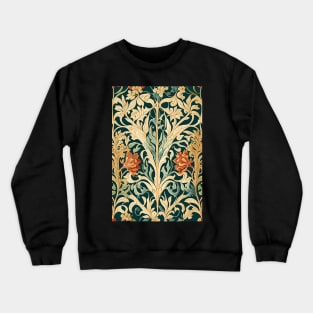 Floral Garden Botanical Print with Fall Flowers and Leaves Crewneck Sweatshirt